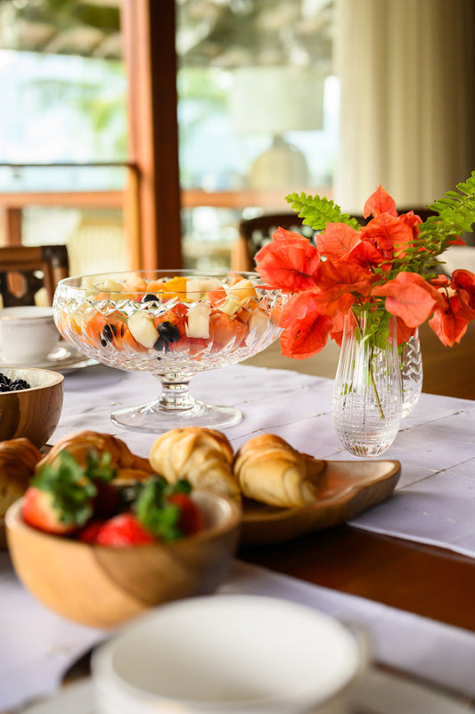 Taça Alta de Cristal Lapidado
