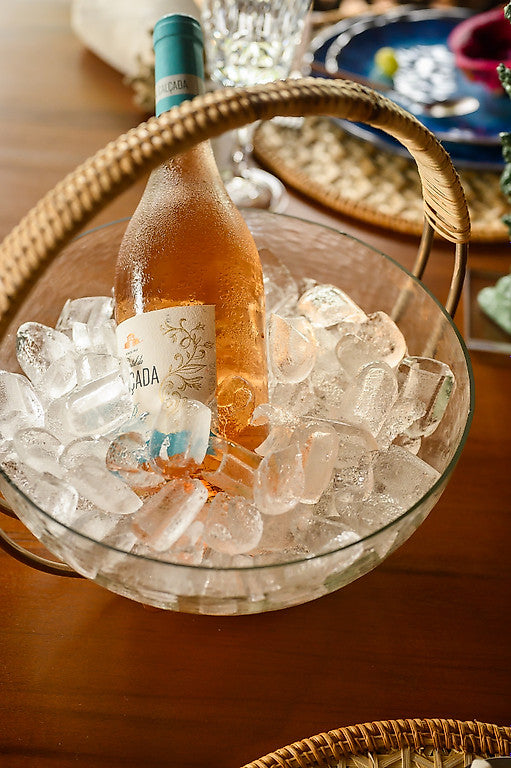 Champanheira com Alça de RattanChampanheira com Alça de Rattan