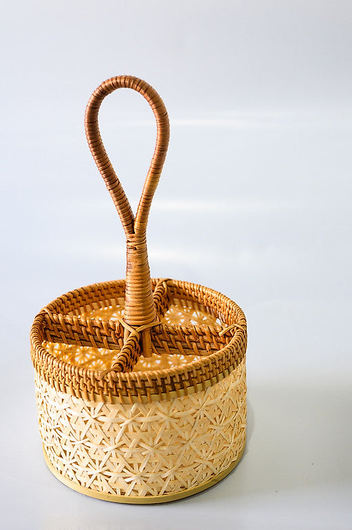 Porta Talheres Redondo Rattan - Coleção Naturalis