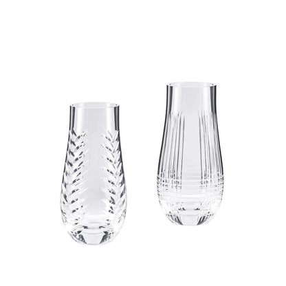 Dupla de Vasos em Cristal Lapidado – Arvoredo & Allegra