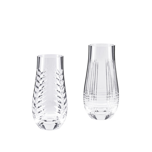 Dupla de Vasos em Cristal Lapidado – Arvoredo & Allegra