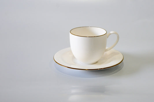 Xícaras de Café com Pires Gold –  6 unidades
